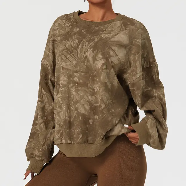 Women's Fashion Versatile Fitness Top Mocha Palm - Shop at LoveMi