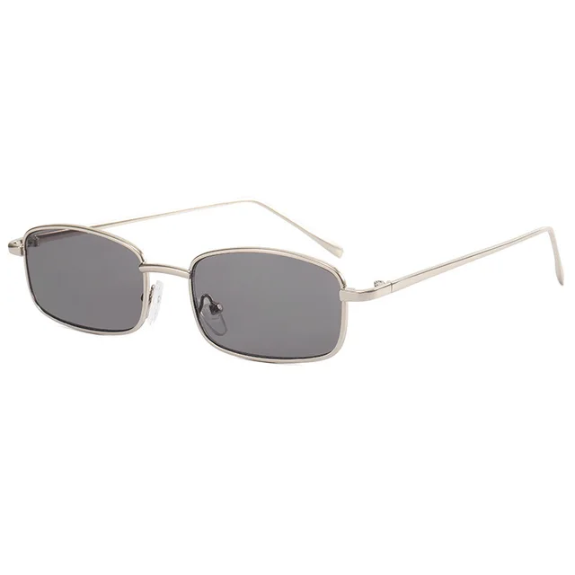 Men's And Women's Fashion Retro Small Frame Sunglasses Silver Grey - Shop at LoveMi