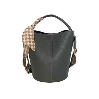 Women's Fashionable Large Capacity Ribbon Handbag With Bucket Blue - Shop at LoveMi