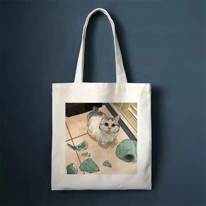 Download main imagesDownload variant imagesDownload description imagesCute Cat Shopping Bag Shopper Bags Tote Canvas Bag Harajuku Reusable Large Ca... Zipper Inner Pocket-Style23 - Shop at LoveMi