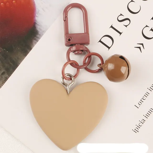 Bell Love Key Ring Pendant Colorful Resin Accessories Hanging Ornaments Brown - Shop at LoveMi