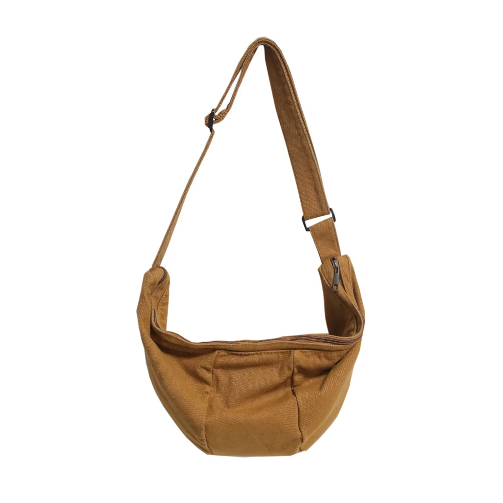 Women's Fashion Casual Solid Colour Canvas Bag Khaki - Shop at LoveMi