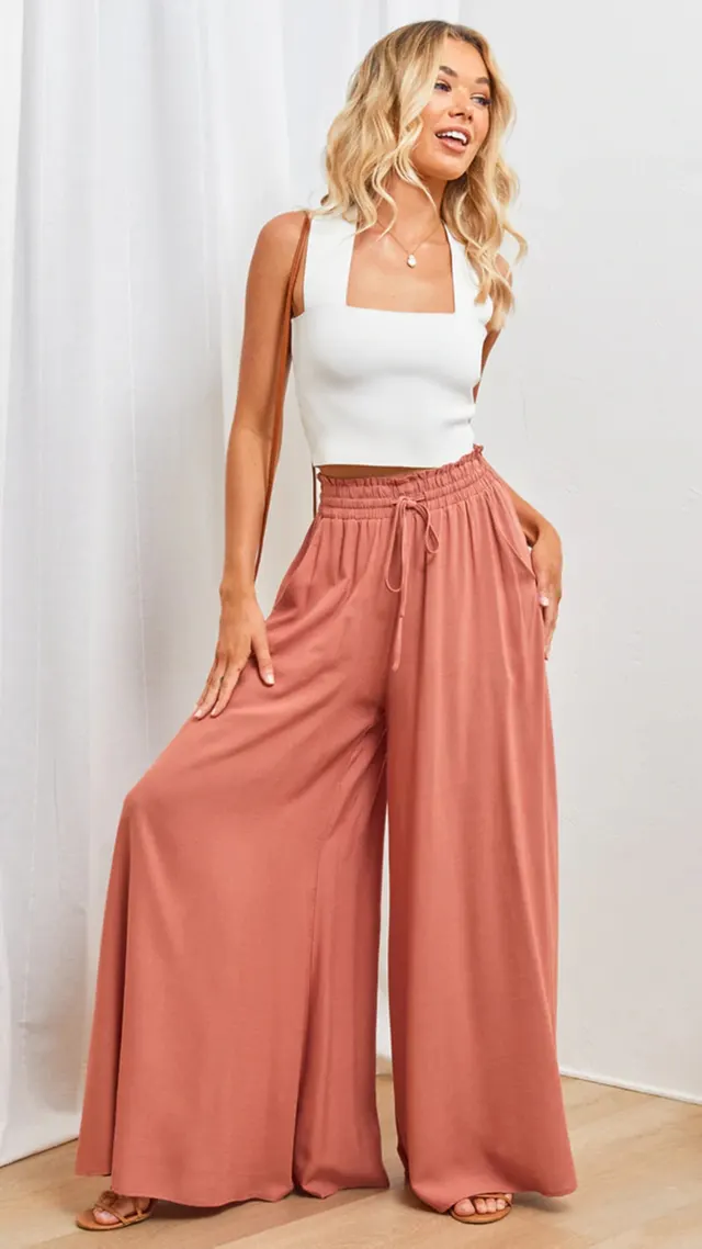 Women Loose Casual Fashion Trousers Orange - Shop at LoveMi