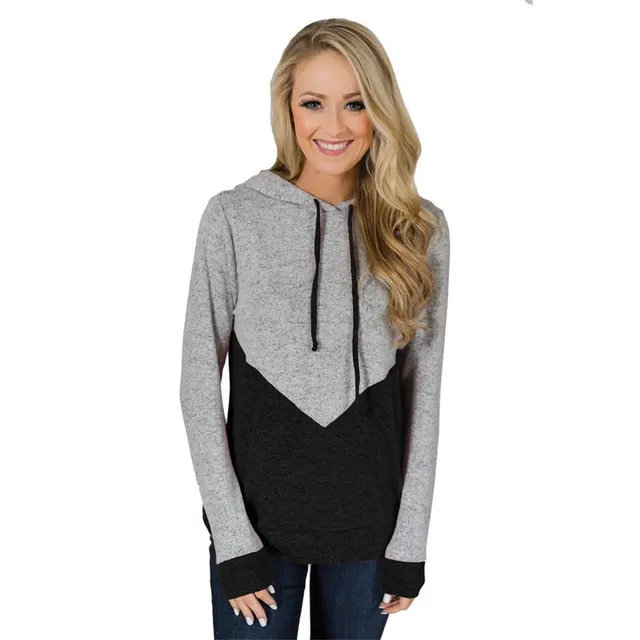 Women's Fashion Autumn And Winter Patchwork Sweater Colored Cotton Black - Shop at LoveMi