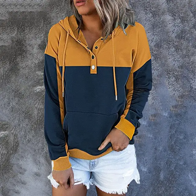 Yellow Pullover Fashion Thin Cotton Solid Dark Sweater Patchwork Khaki - Shop at LoveMi
