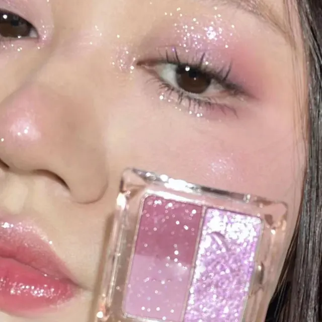 Pink purple Eye Shadow Disc Sequins Pearlescent Student Party White Glitter 03Color - Shop at LoveMi