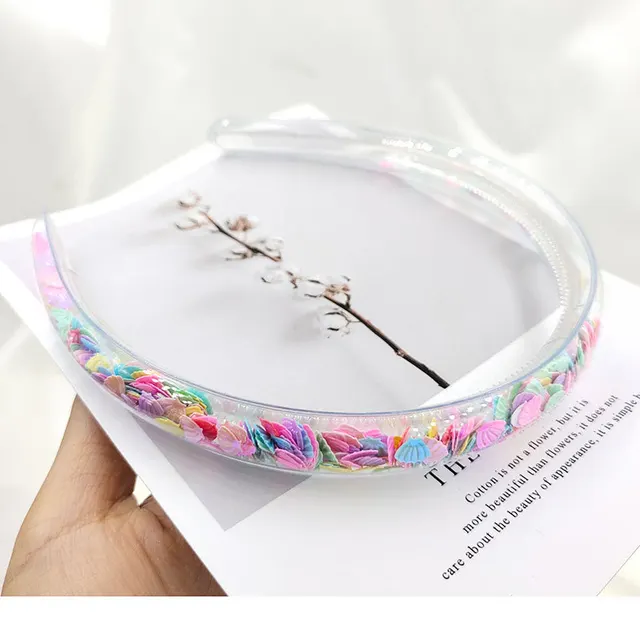 Quicksand Children's Transparent PVC Sequin Hair Hoop Children's Hair Accessories Sequin Shell - Shop at LoveMi