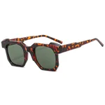 Men's Multilateral Black Frame Plain Glasses - Camel