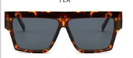 New Style Flat top Sunglasses Large Square Frame Leopard Print - Shop at LoveMi