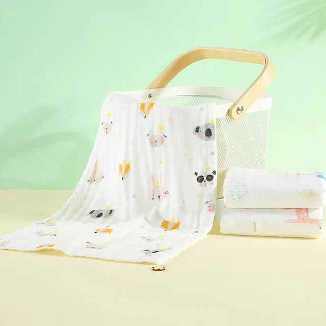 Baby Gauze Face Wash Pure Cotton Baby Saliva Towel 35X70Cm Fox Group 3Pcs - Shop at LoveMi
