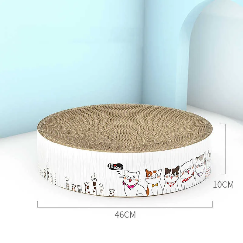 Round Corrugated Cat Grab Board Simple Bowl Shape Round Cake Cat Nest Plus Large - Shop at LoveMi