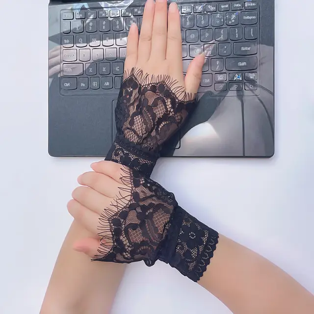 Women's Versatile Lace Cut out Cuffs Black Eyelashes - Shop at LoveMi