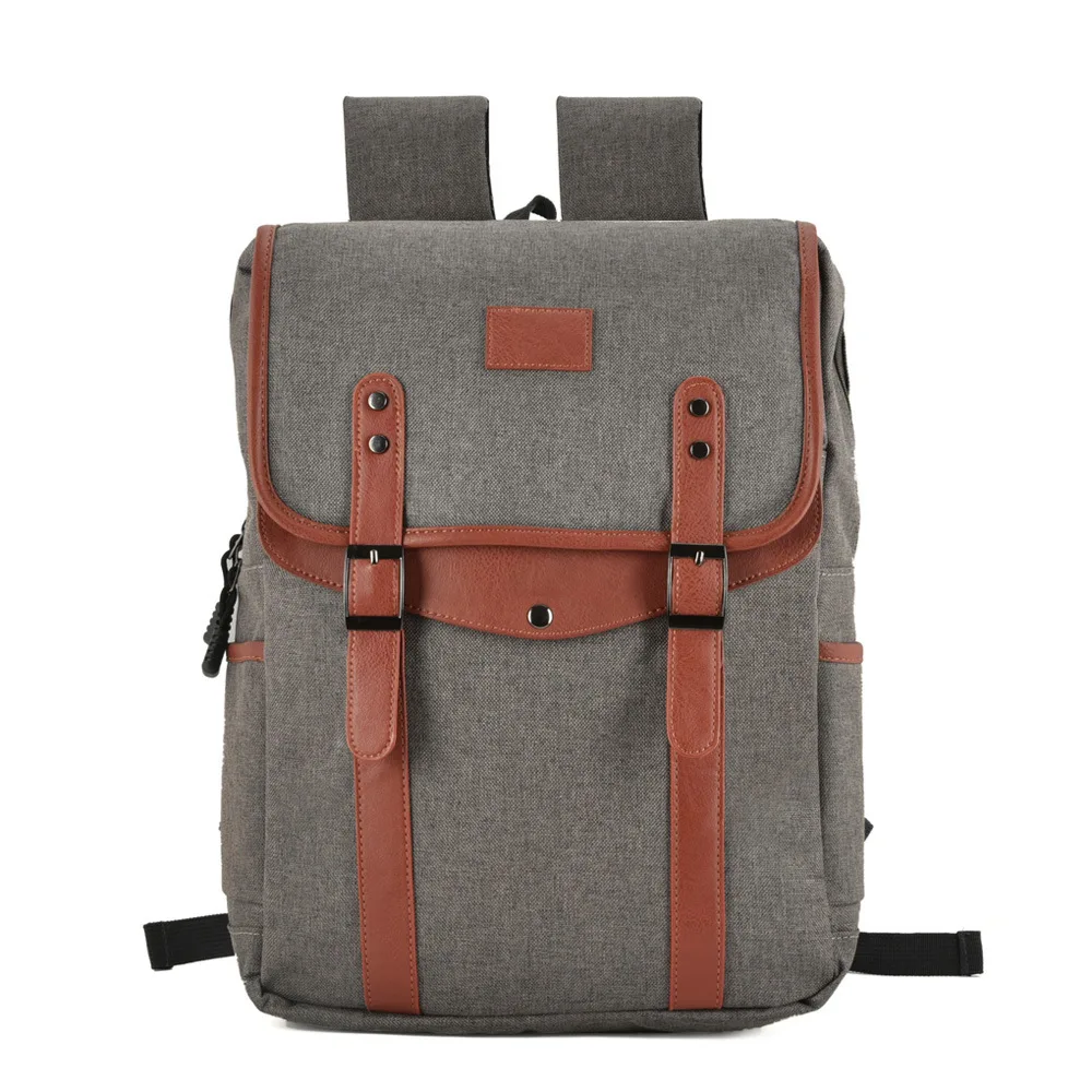 Men's Fashion Casual Large Capacity Canvas Backpack Grey - Shop at LoveMi