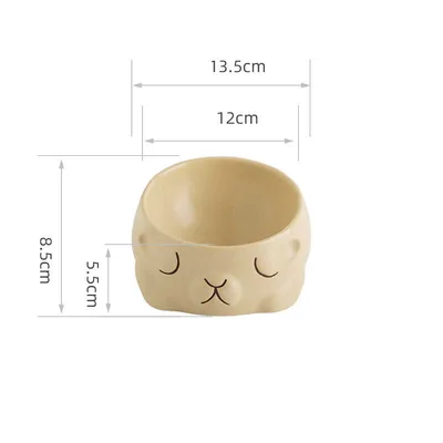 Ceramic Pet Bowl Cat Cartoon Creative Light Coffee - Shop at LoveMi