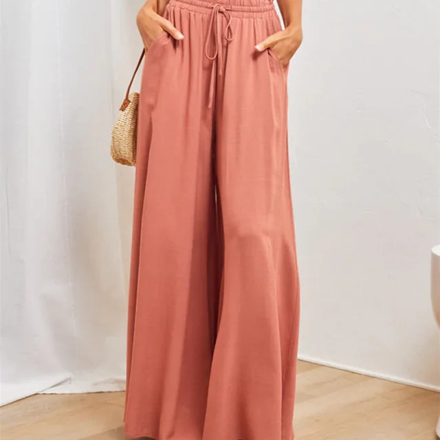 Women's Fashion Loose Fitting Casual Trousers Orange - Shop at LoveMi