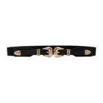Retro Women's Thin Black Belt Decorative Coat Skirt Coat Fashion Hollowed Out Senior Sense Belt - Black