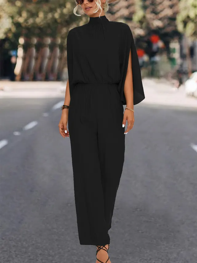 Spring And Summer New Women's Stand Collar Jumpsuit Black - Shop at LoveMi