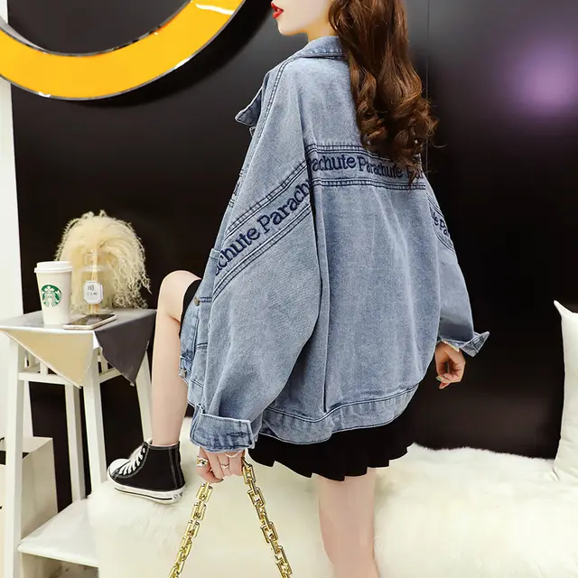 Women's Short Black Denim Coat Blue - Shop at LoveMi