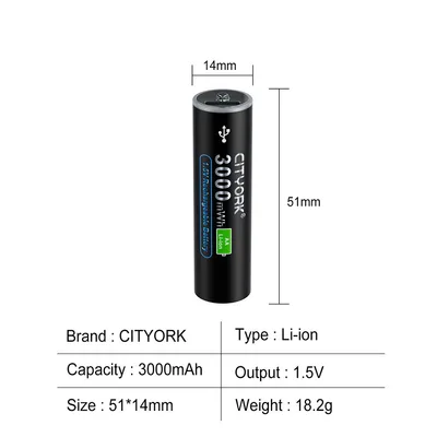 USB Rechargeable Battery Micro Interface Input 3000Ml - Shop at LoveMi