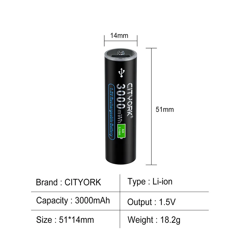 USB Rechargeable Battery Micro Interface Input 3000Ml - Shop at LoveMi