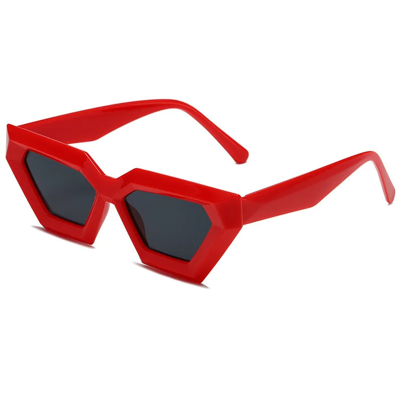 Square Black Thick Frame Sunglasses - Red Box