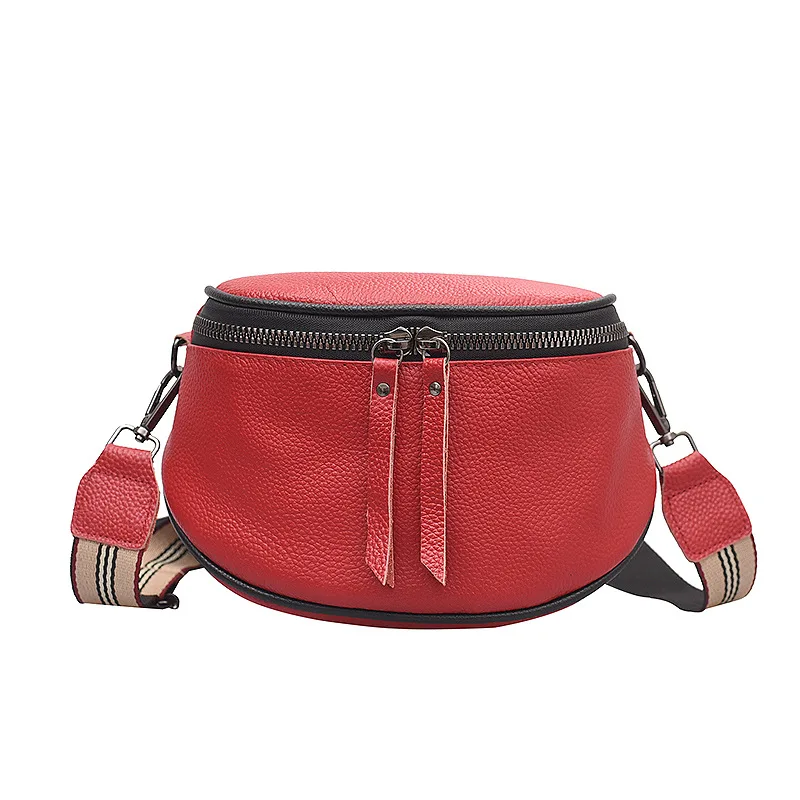 Women's Fashion Leather One shoulder Cross body Small Chest Bag Red - Shop at LoveMi