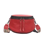 Women's Fashion Leather One-shoulder Cross-body Small Chest Bag - Red
