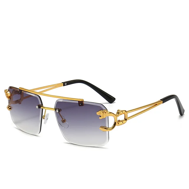 Double beam Cut Edge Sunglasses For Men European And American Trend Greyish - Shop at LoveMi
