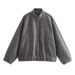 Fashion Casual Bomber Jacket Coa - Grey