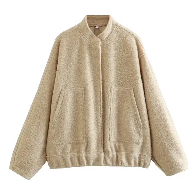 Fashion Casual Bomber Jacket Coa Khaki - Shop at LoveMi