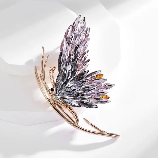 Women's Fashionable Butterfly Brooch Corsage Accessories Purple - Shop at LoveMi