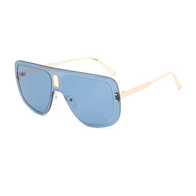 Women's Fashion Creative Personality Metal Double Beam Sunglasses Blue - Shop at LoveMi