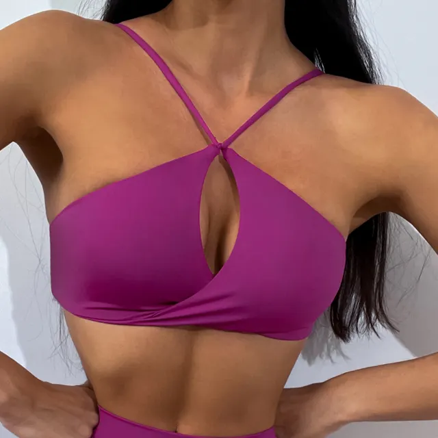 Super Elastic Running Fitness Yoga Women'sTwist Bra Fuchsia Bra - Shop at LoveMi
