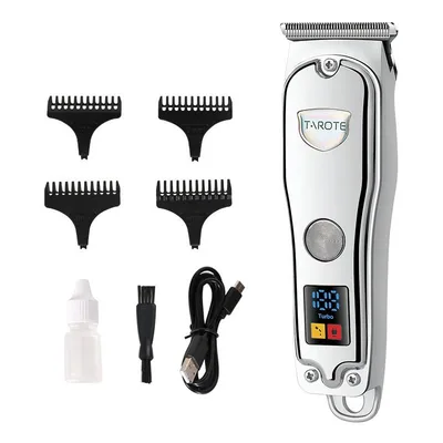 Usb Charging Oil Head Liquid Crystal Display Hairdresser Silver - Shop at LoveMi