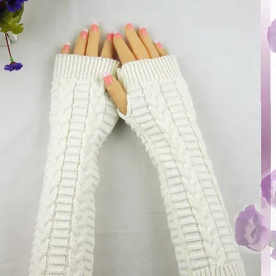 Extended Open fingered Gloves For Women Korean Version White - Shop at LoveMi