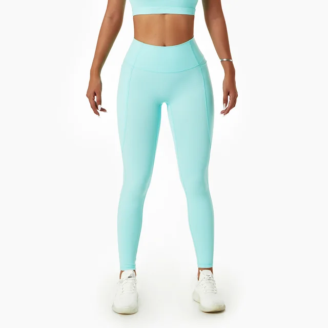 Lulu Nude Yoga Shockproof Back Sports Bra Blue Pants - Shop at LoveMi