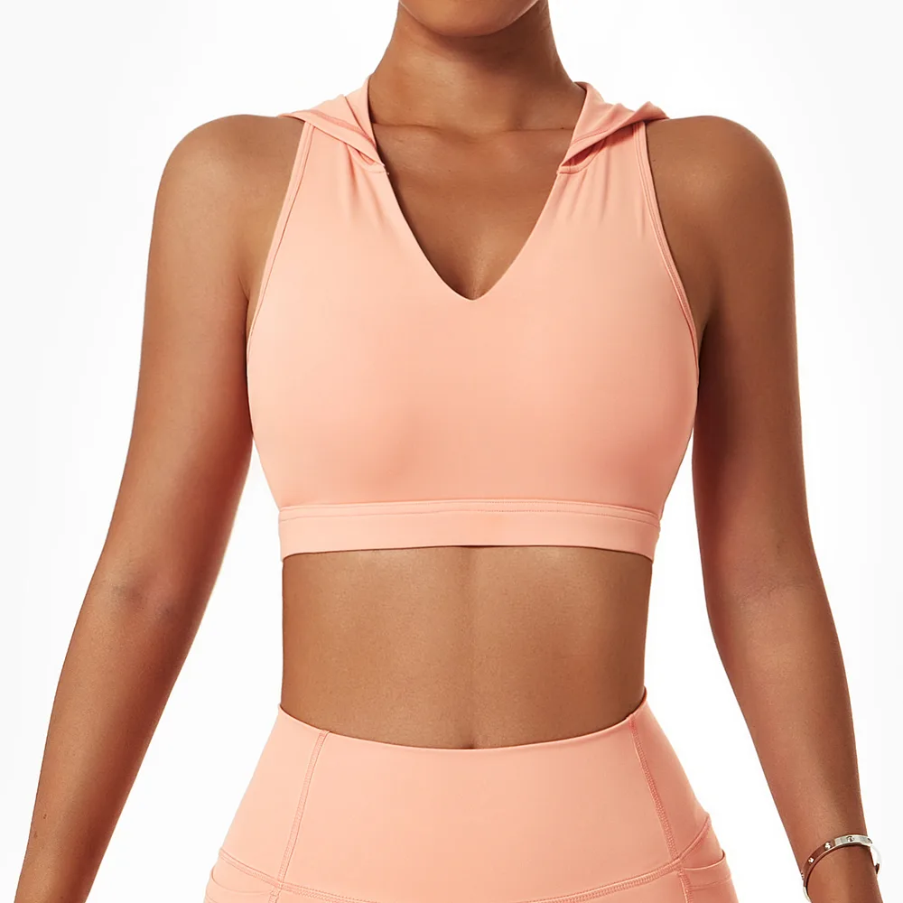 Lulu Nude Yoga Shockproof Back Sports Bra Orange Top - Shop at LoveMi