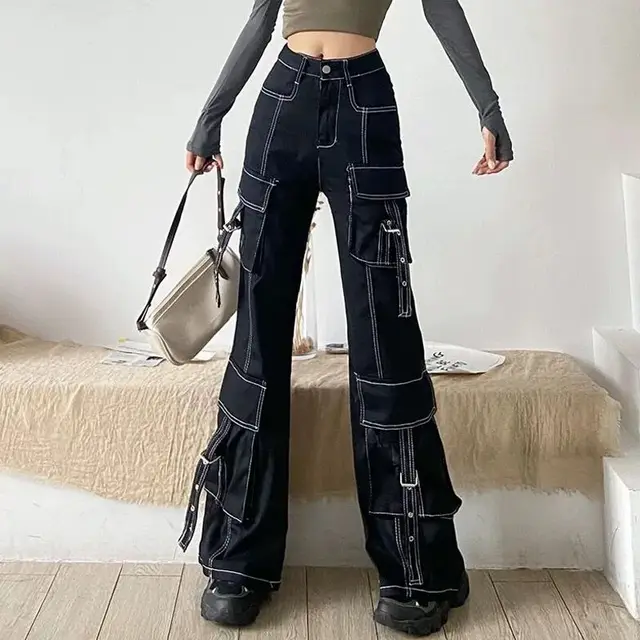 Loose Casual Wide Leg Mop Pants 3788Black - Shop at LoveMi
