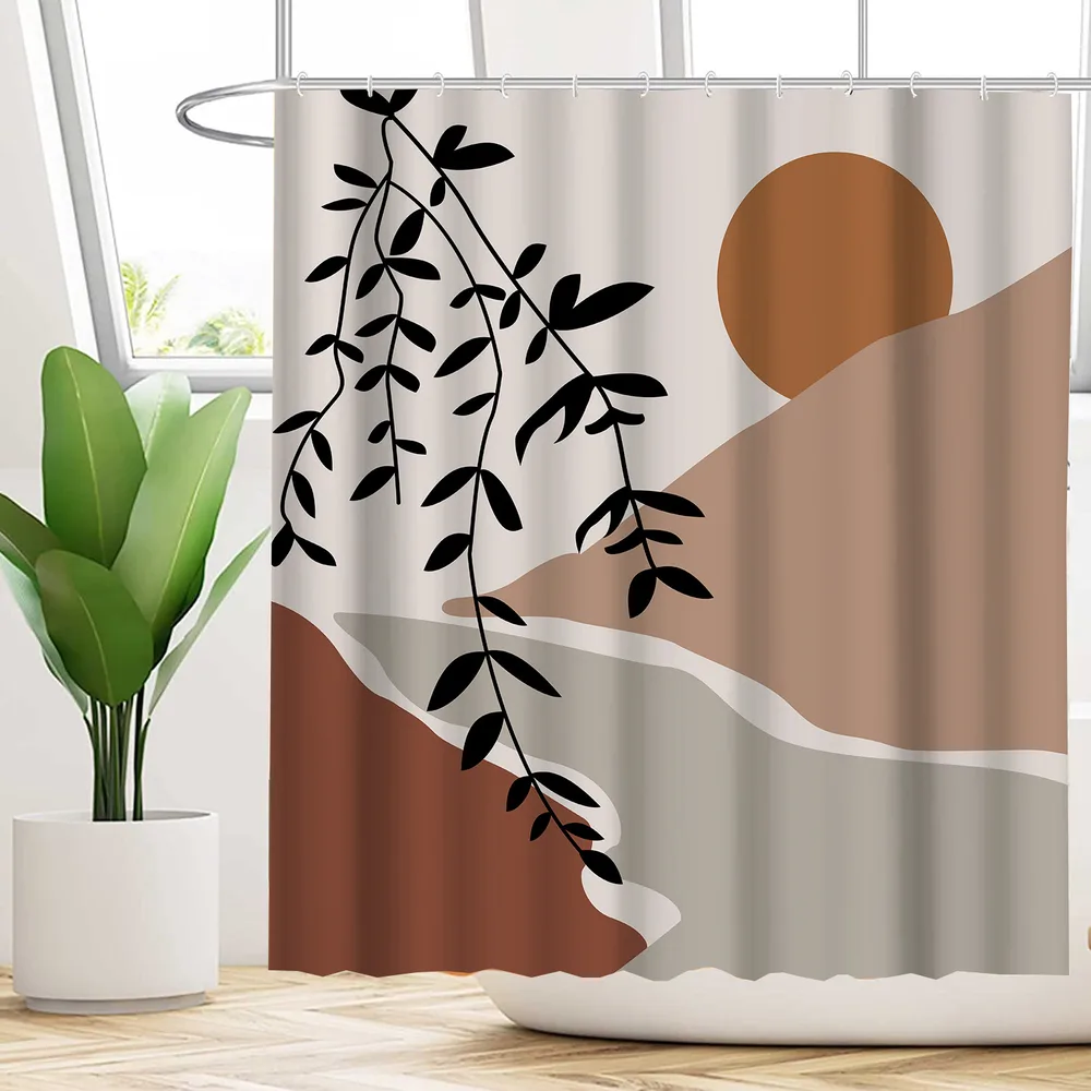 Water-proof And Mildew-proof Shower Curtain With Plant Flowers - Ylmld18