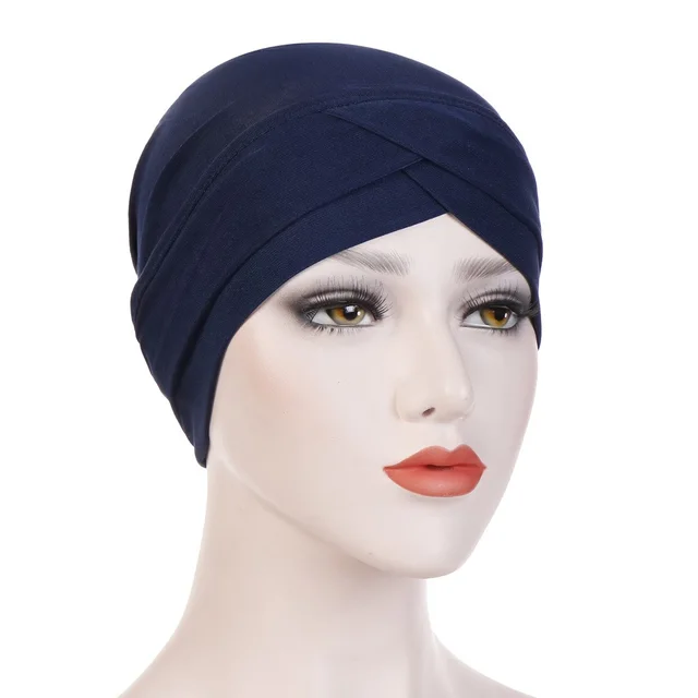 Sun Protection Home Mom Cap Hood Set Wrap Head Hat Navy - Shop at LoveMi