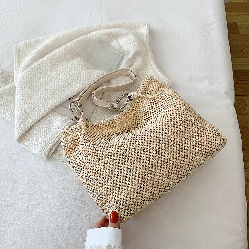 Bucket Girl Simple Handbag Seaside Beach Beige - Shop at LoveMi