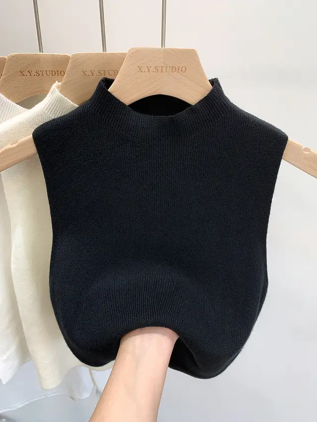 Women's Elegant Inner Knitted Sweater Bottoming Shirt Black - Shop at LoveMi