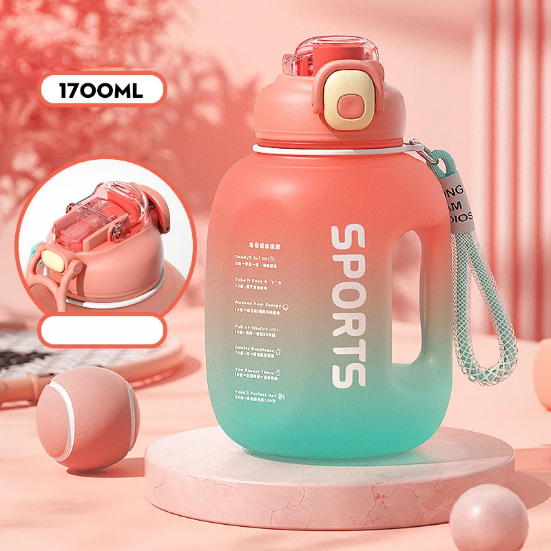 Water Bottle Creative 1.7L Portable Outdoor Sports Fitness Kettle Pink - Shop at LoveMi