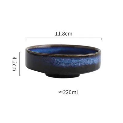 Creative Ceramic Household Conical High Bowl Salad Plate 4.5Inch Star Blue - Shop at LoveMi