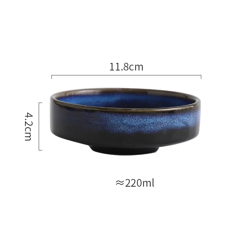 Creative Ceramic Household Conical High Bowl Salad Plate 4.5Inch Star Blue - Shop at LoveMi