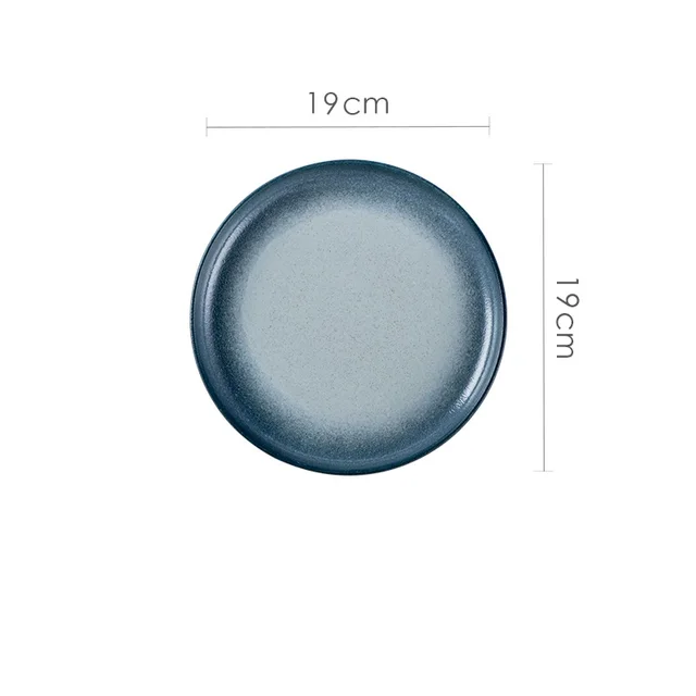 Home Creative Retro High grade Ceramic Pasta Steak Western Food Plate 7.5Inches Thick Dot Blue - Shop at LoveMi