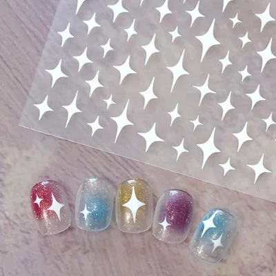 Embossed Black and white Butterfly Rose Nail Stickers Color05401 - Shop at LoveMi