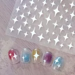 Embossed Black-and-white Butterfly Rose Nail Stickers - Color05401 - View 1