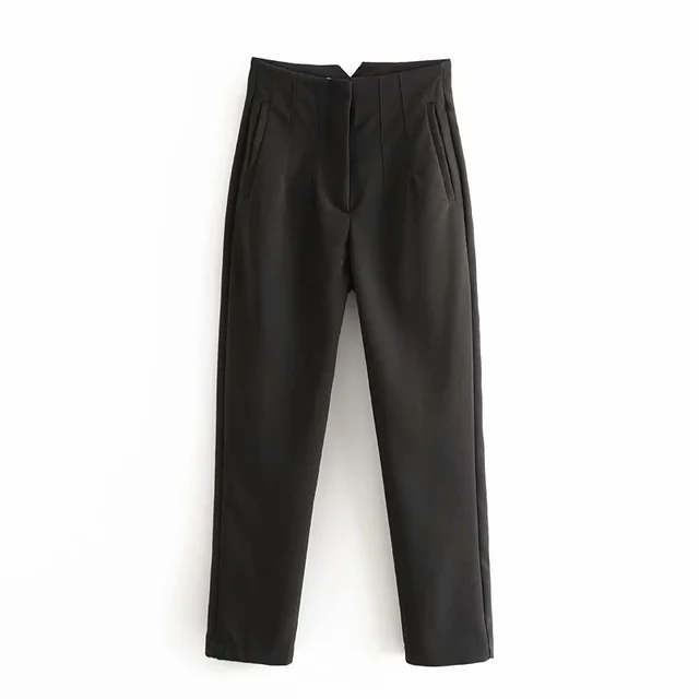 Street Fashion All match High Waist Slim Casual Pants Black - Shop at LoveMi