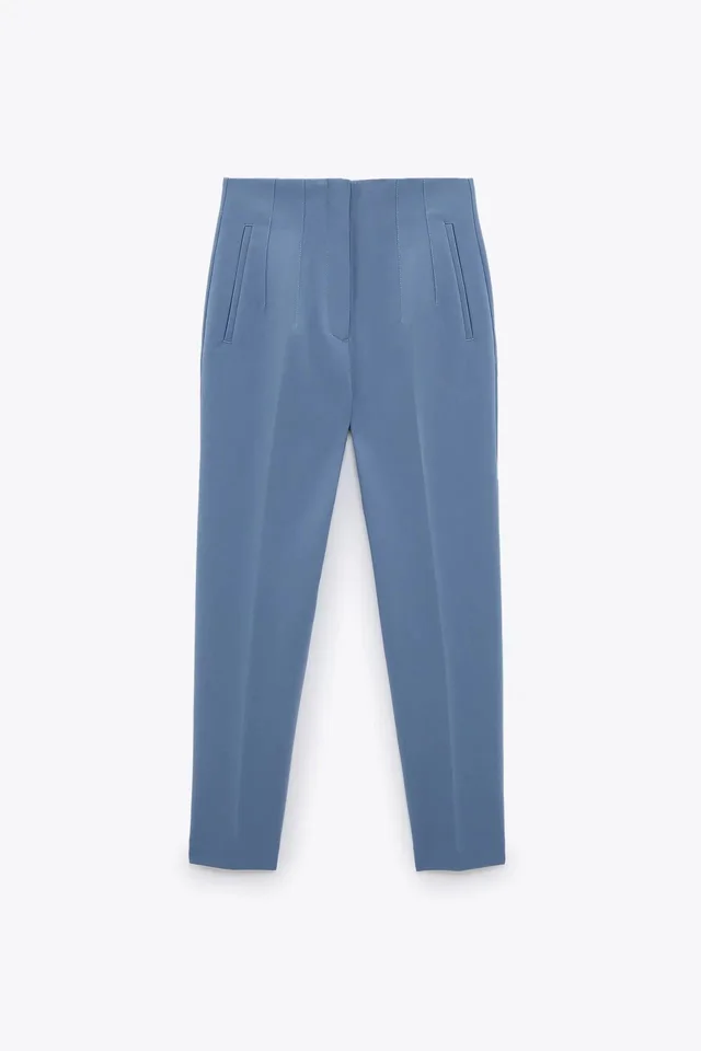 Street Fashion All match High Waist Slim Casual Pants Soot Blue - Shop at LoveMi